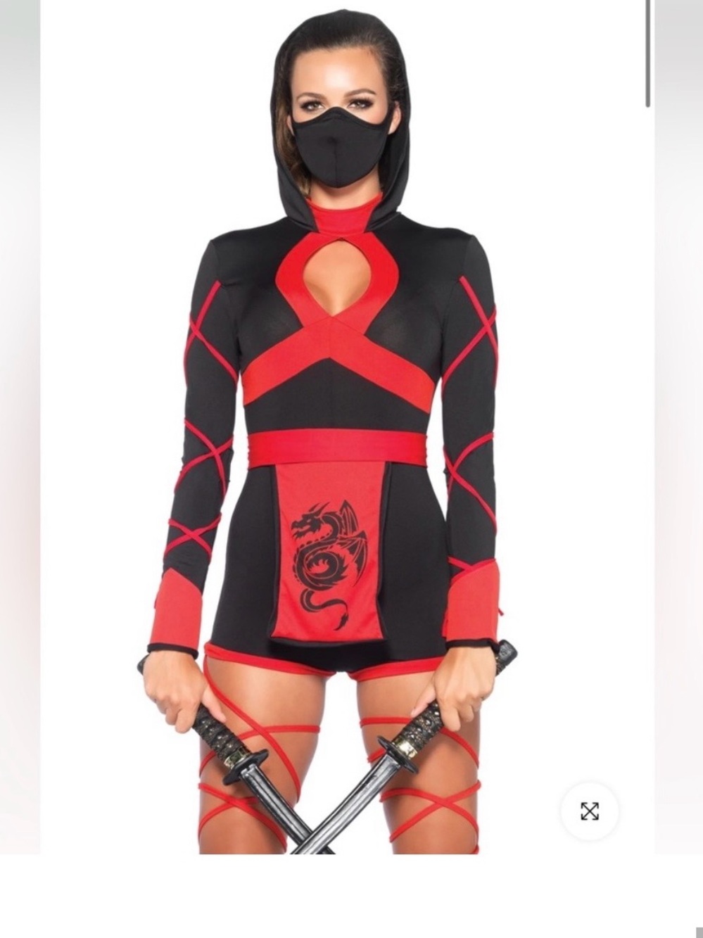 Leg Avenue Red and Black Dragon Ninja Costume - Picture 1 of 3